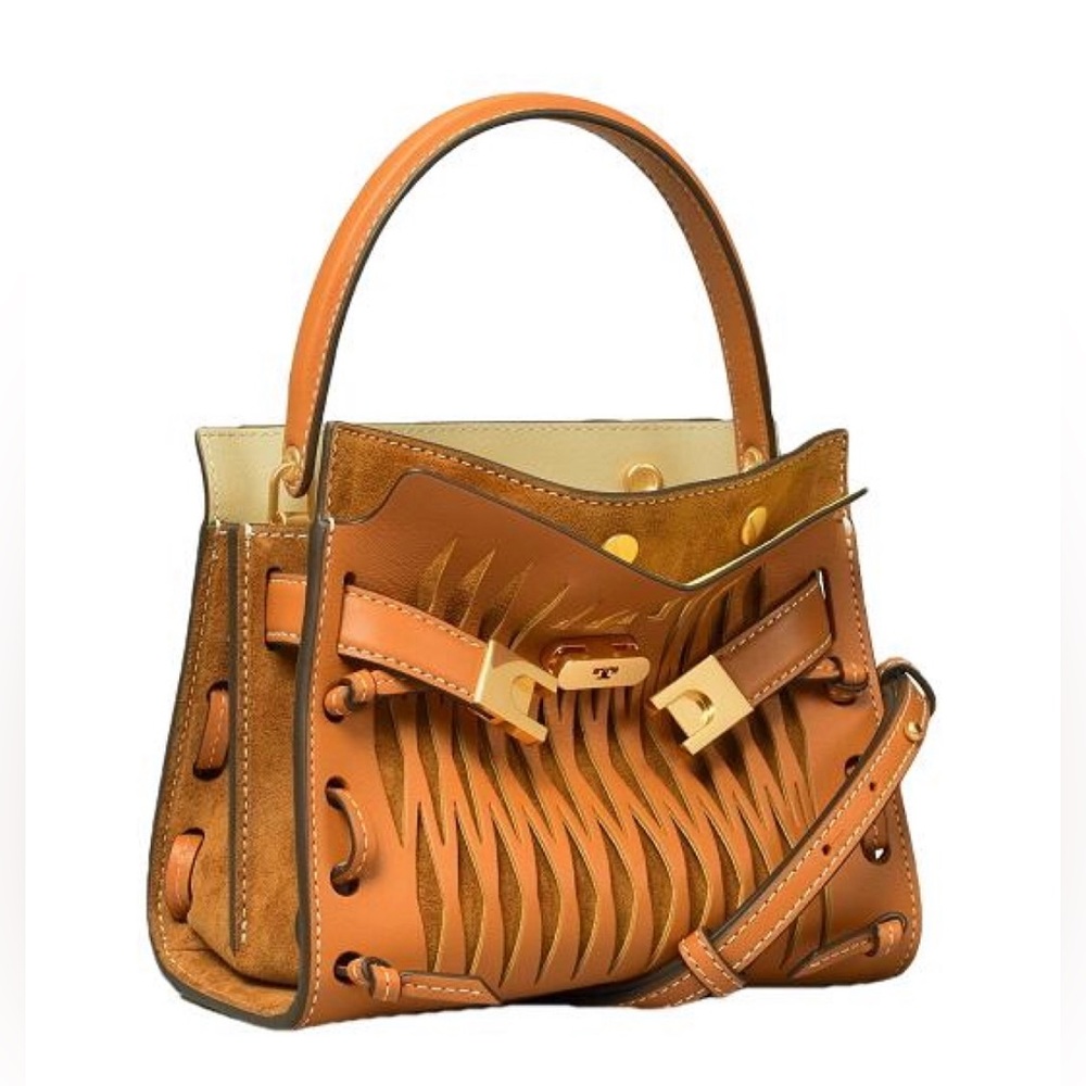 Tory Burch Lee Radziwill Cut Out Petite Bag Color: English Tan